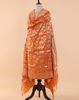 Orange Jaal Dupatta in Silk