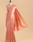 Gajar Pink Jaal Saree in Silk