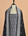 Black Brocade Dress in Georgette Tussar