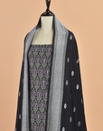 Black Brocade Dress in Georgette Tussar