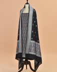 Black Brocade Dress in Georgette Tussar