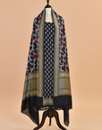 Black Jaal Dress in Georgette Tussar