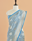 Cobalt Blue Brocade Saree in Silk