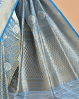Cobalt Blue Brocade Silk Saree