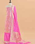 Gajar Pink Brocade silk Dress