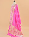 Gajar Pink Brocade Dress in Silk