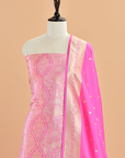 Gajar Pink Brocade silk Dress