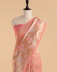 Peach Jaal Saree in Georgette Tussar