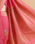 Gajar Pink Butta Saree in Georgette Tussar