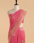 Gajar Pink Butta Saree in Georgette Tussar