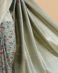 Sky Blue Jaal Saree in Georgette Tussar