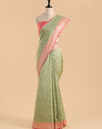 Pista Green Patola Pallu Saree in Silk