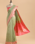Pista Green Patola Pallu Saree in Silk