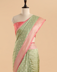 Pista Green Patola Pallu Saree in Silk