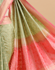 Pista Green Patola Pallu Saree in Silk