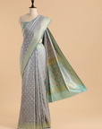 Sky Blue Patola Pallu Saree in Silk