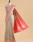 Grey Patola Pallu Saree in Silk