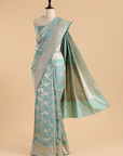 Sky Blue Jaal Saree in Silk