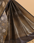 Wine Brocade Saree In Silk
