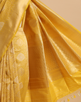 Yellow Brocade Saree In Silk
