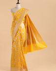 Golden Yellow Jaal Saree in Silk