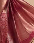 Maroon Brocade Saree In Silk