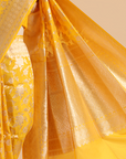 Golden Yellow Jaal Saree in Silk