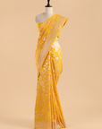 Golden Yellow Jaal Saree in Silk