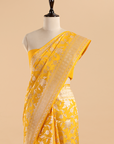 Golden Yellow Jaal Saree in Silk