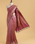 Magenta Pink Brocade Saree In Silk