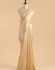 Cream Brocade Saree In Silk