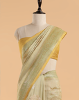 Pista Green Butta Saree in Georgette Tussar
