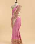 Pink Butti Saree in Georgette Tussar