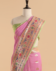 Pink Butti Saree in Georgette Tussar