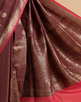Brown Butta Saree in Georgette Tussar