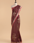 Brown Butta Saree in Georgette Tussar