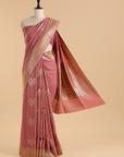 Gajar Pink Butta Saree in Georgette Tussar