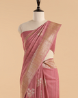 Gajar Pink Butta Saree in Georgette Tussar