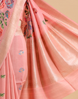 Light Pink Butta Saree in Georgette Tussar