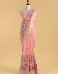 Light Pink Butta Saree in Georgette Tussar