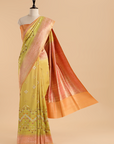Mustard Yellow Butta Saree in Georgette Tussar