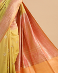Mustard Yellow Butta Saree in Georgette Tussar