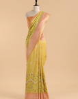 Mustard Yellow Butta Saree in Georgette Tussar