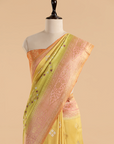 Mustard Yellow Butta Saree in Georgette Tussar