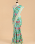 Firozi Jaal Saree in Kora Silk