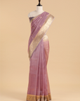Mauve Butti Saree in Kora Silk