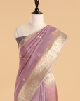 Mauve Butti Saree in Kora Silk