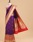 Purple Butti Saree in Silk