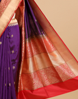 Purple Butti Saree in Silk