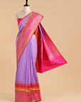 Mauve Plain Saree in Silk
